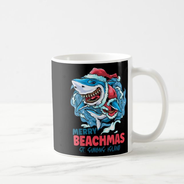 St Simons Island Georgia Merry Beachmas Christmas  Coffee Mug (Right)