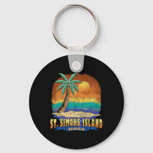 St. Simons Island Georgia Vintage Distressed Souve Key Ring