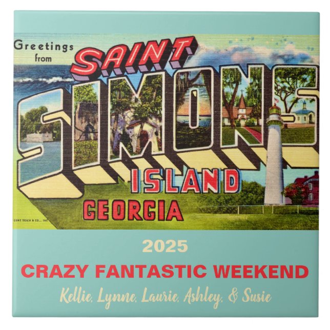 St Simons Island  Memory Tile (Front)