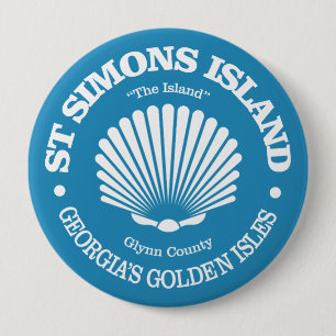 St Simons Island (seashell) 10 Cm Round Badge