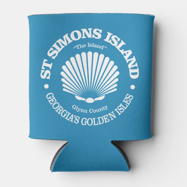 St Simons Island (seashell) Can Cooler (Front)