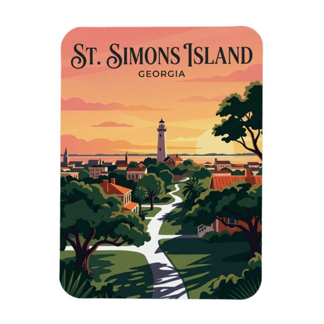 St. Simons Island USA Magnet (Vertical)