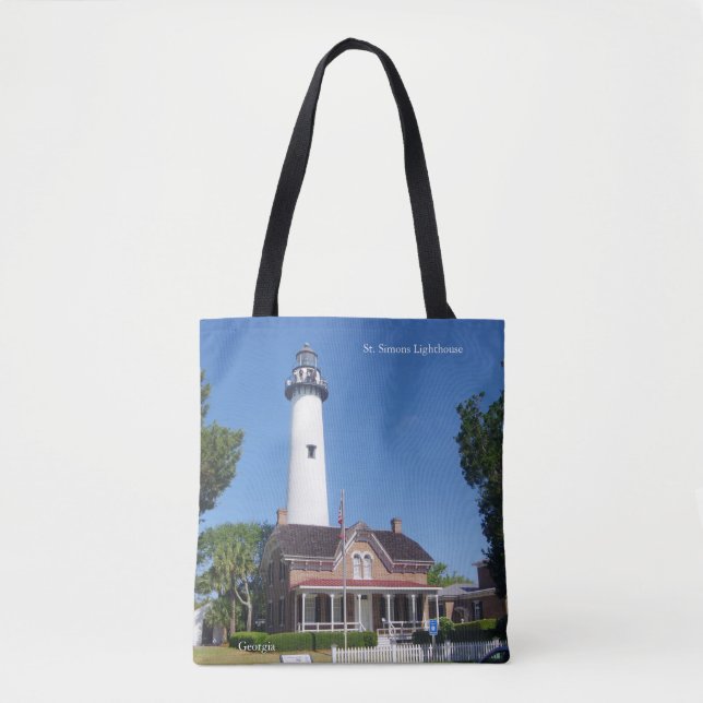 St. Simons Lighhtouse all over tote Bag (Front)