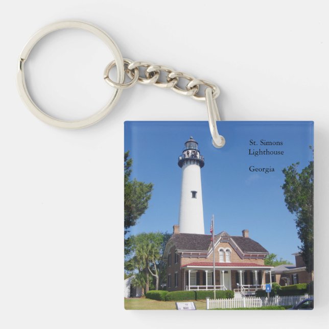 St. Simons Lighthouse acrylic key chain (Front)