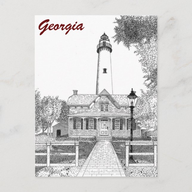 St. Simons Lighthouse Postcard (Front)