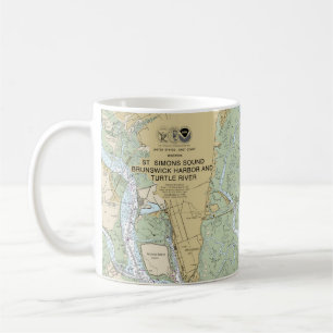 St Simons Sound Brunswick Harbor and Turtle River Coffee Mug
