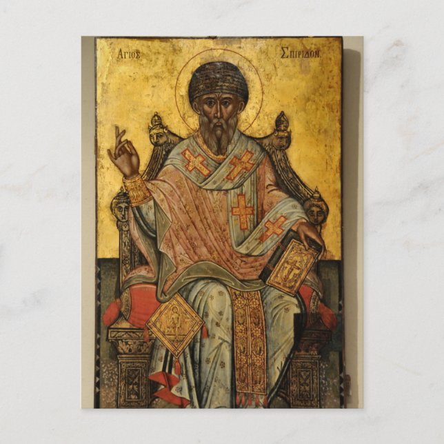 St. Spyridon Orthodox Christian Icon Postcard (Front)