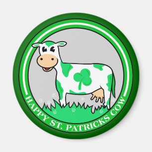 ST. St. Patrick's Day Cow Shamrock Magnet