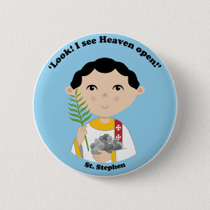 St. Stephen 6 Cm Round Badge