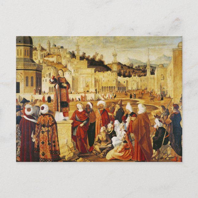 St. Stephen Preaching Postcard (Front)