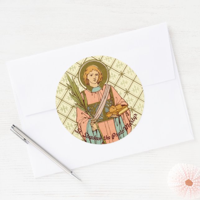 St. Stephen the ProtoMartyr (RLS 17) Classic Round Sticker (Envelope)