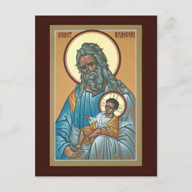 St. Symeon the God Receiver Prayer Card (Front)
