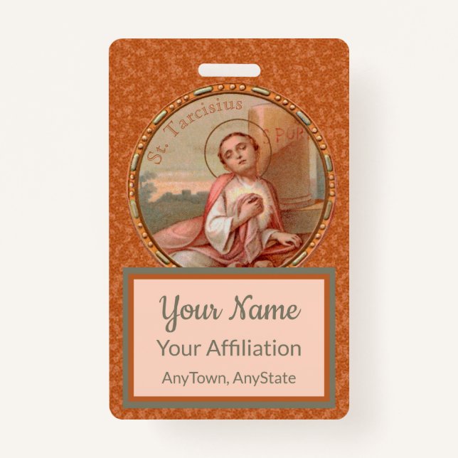 St. Tarcisius of Rome Roundel (BF 004) ID Badge (Front)