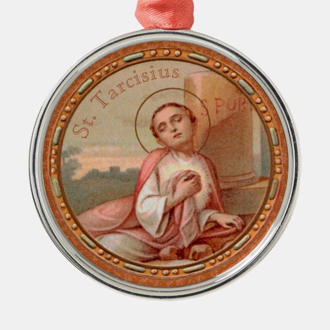 St. Tarcisius of Rome Roundel (BF 004) Metal Ornament (Front)
