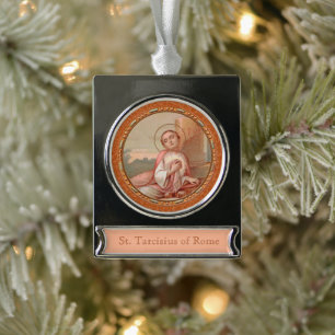 St. Tarcisius of Rome Roundel (BF 004) Silver Plated Banner Ornament