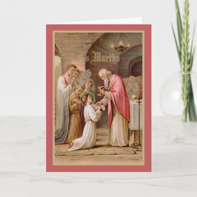 St. Tarcisius Receiving the Eucharist (BL 02) Card (Front)