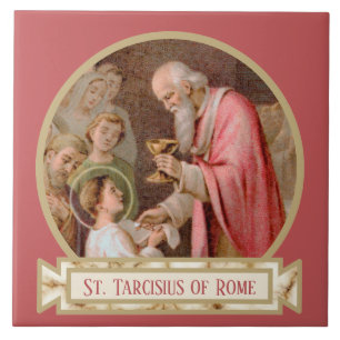 St. Tarcisius Receiving the Eucharist (BL 02) Ceramic Tile