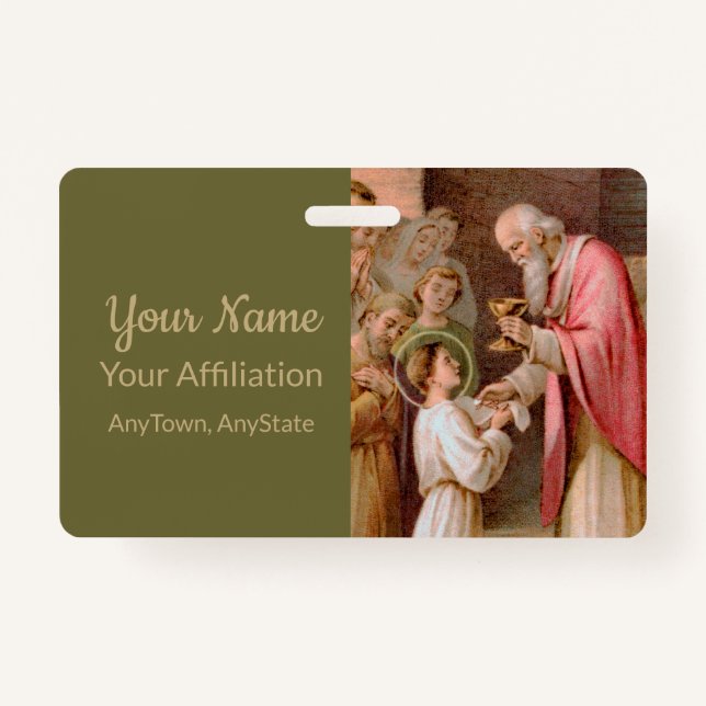 St. Tarcisius Receiving the Eucharist (BL 02) ID Badge (Front)