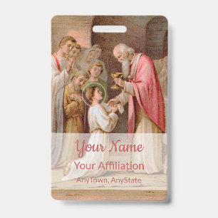 St. Tarcisius Receiving the Eucharist (BL 02) ID Badge