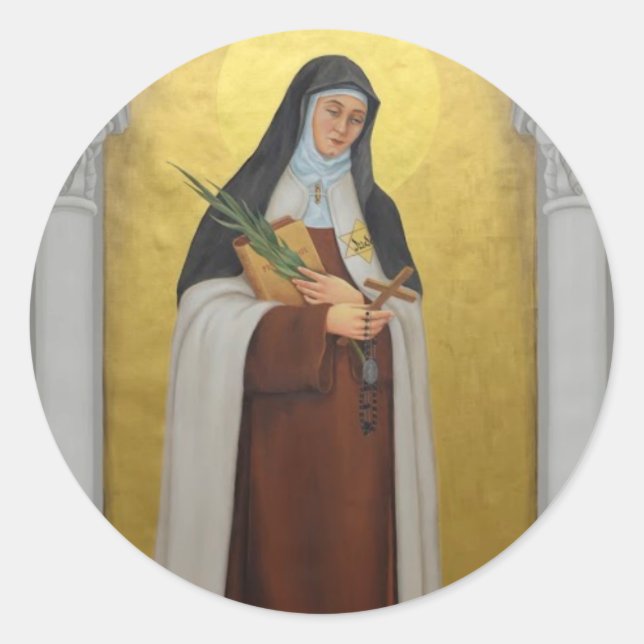 St. Teresa Benedicta of the Cross Carmelite Saint Classic Round Sticker (Front)