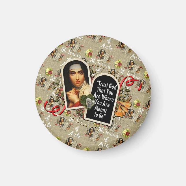 St Teresa de Avila Catholic Saint Therese Magnet (Front)