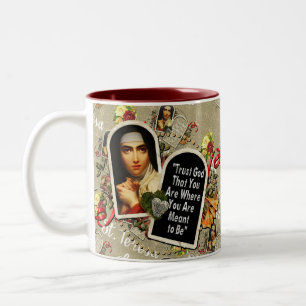St Teresa de Avila Catholic Saint Therese  Two-Tone Coffee Mug
