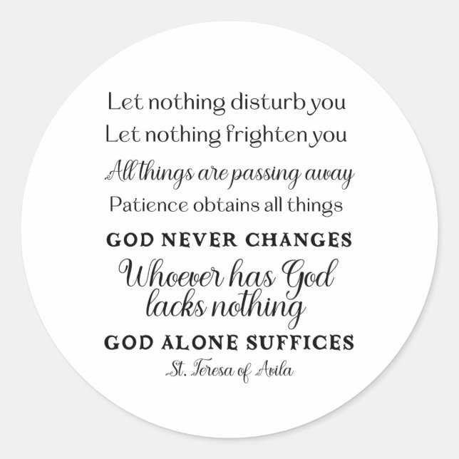 St. Teresa Of Avila Quote Sticker (Front)