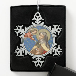 St. Teresa of Avila (SAU 28) Snowflake Pewter Christmas Ornament