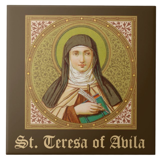 St. Teresa of Avila (SNV 27) (Square Image) Ceramic Tile (Front)