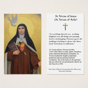 St. Teresa of Avila Teresa of Jesus Holy Card