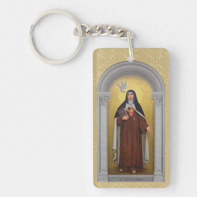 St. Teresa of Avila Teresa of Jesus Prayer Key Ring (Front)