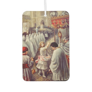 St. Teresa throws flowers to the Blessed Sacrament Car Air Freshener