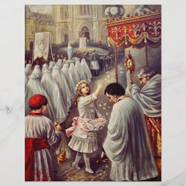 St. Teresa throws flowers to the Blessed Sacrament Flyer (Front)