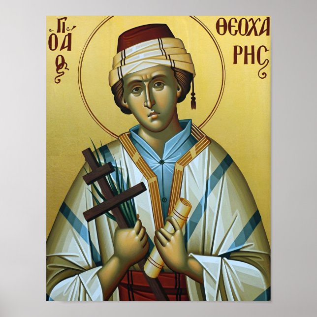St. Theocharis of Neapolis Orthodox Icon Print     (Front)