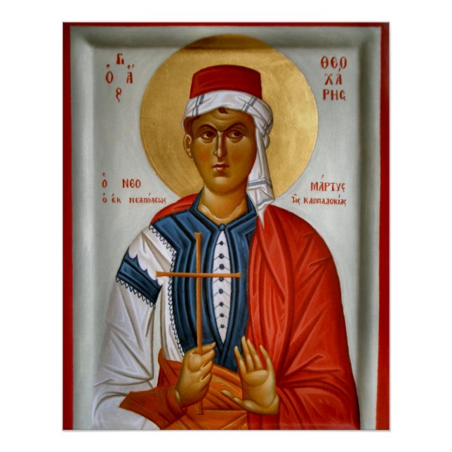St. Theocharis Orthodox Christian Icon Poster (Front)