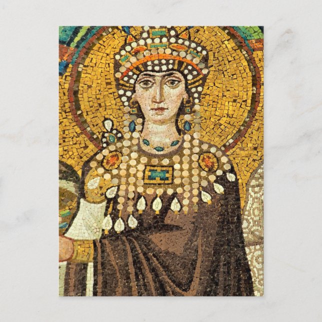 St. Theodora Byzantine Mosaic Orthodox Icon Postcard (Front)