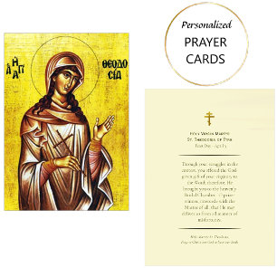 St. Theodosia of Tyre Orthodox Prayer Card        