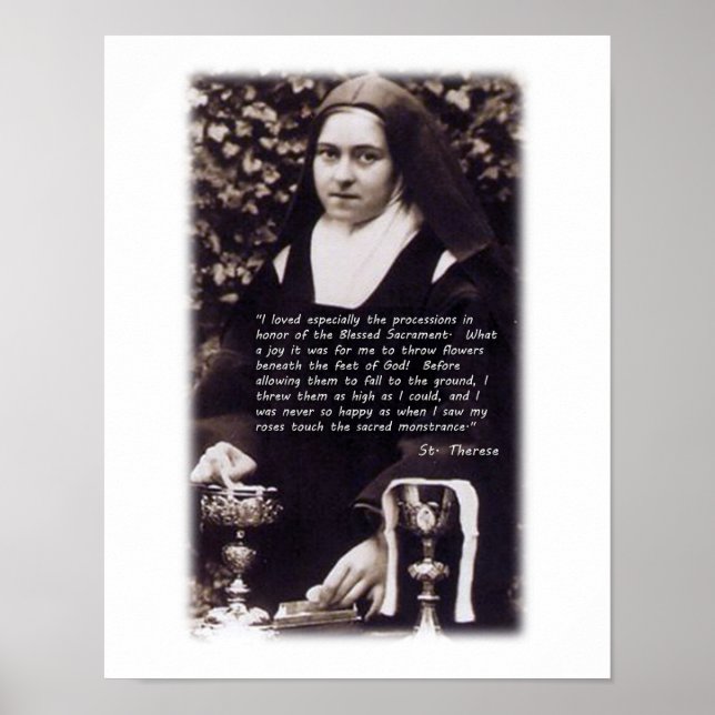 St Therese and The Holy Eucharist. Poster (Front)