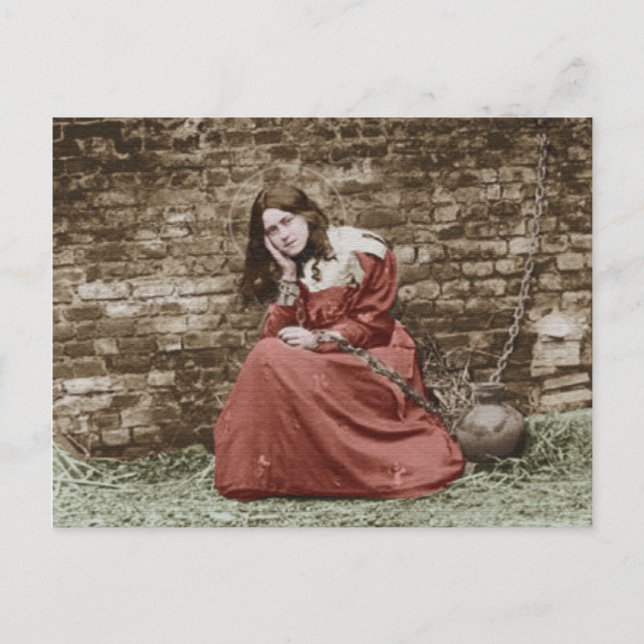 ST THERESE AS JOAN OF ARC.COLORIZED POSTCARD (Front)