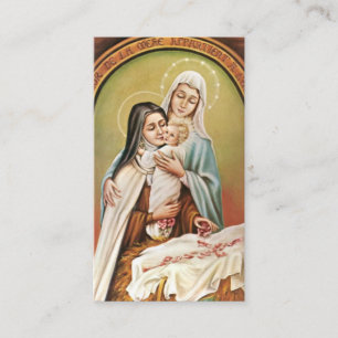 St. Therese Baby Jesus Virgin Mary Roses Christmas Enclosure Card