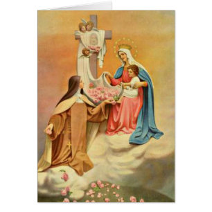 St. Therese Blessed Virgin Mary Baby Jesus Roses