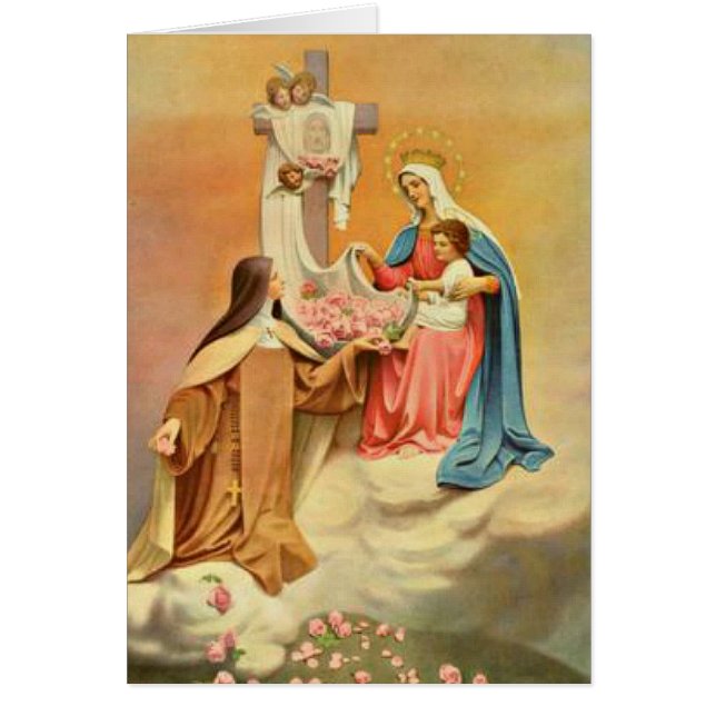 St. Therese Blessed Virgin Mary Baby Jesus Roses (Front)