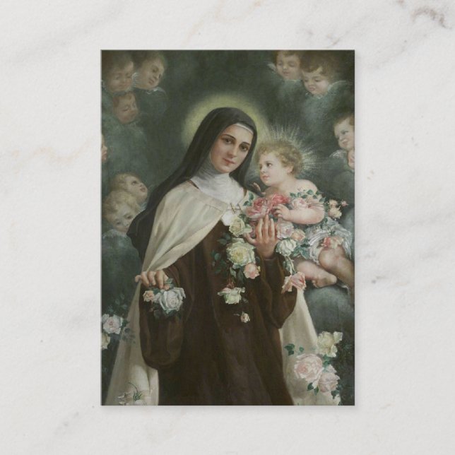 St. Therese Jesus Crucifix Novena Angels Roses Business Card (Front)
