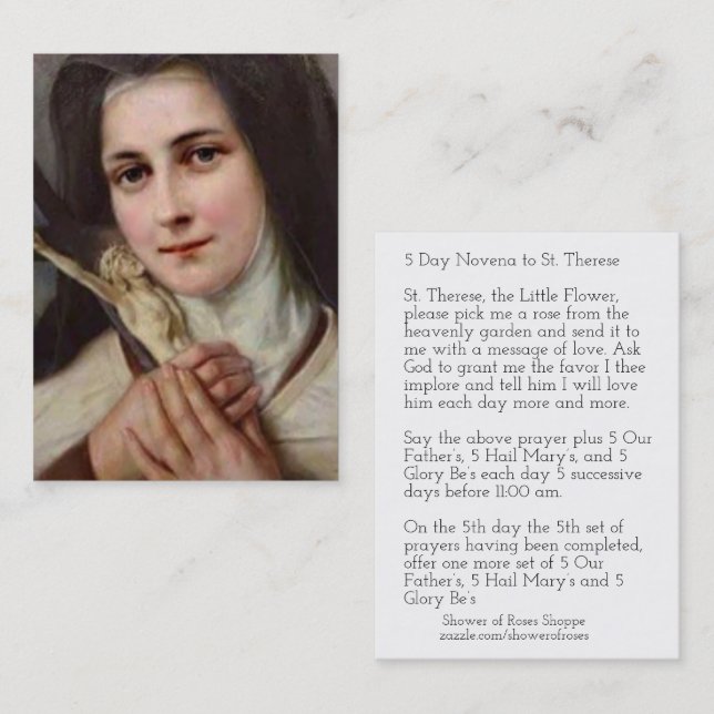 St. Therese Jesus Crucifix Novena Holy Card (Front/Back)