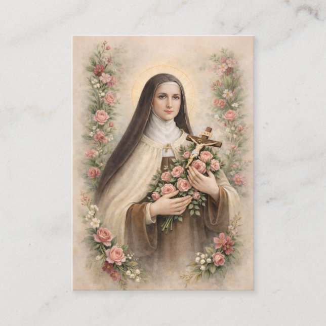 St. Therese Jesus Crucifix Novena Holy Card (Front)