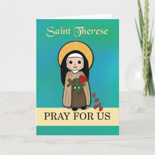 St. Therese Lisieux Pray for Us Simple Catholic Card