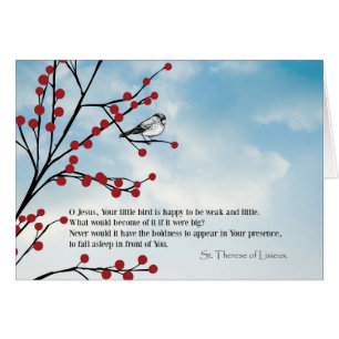 St. Therese Little Flower bird berries branches