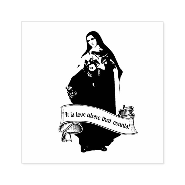 St. Therese Little Flower Religious Nun Quote Rubber Stamp (Imprint)