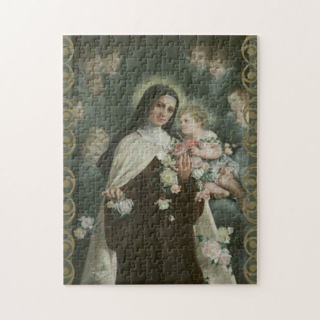 St. Therese Little Flower Roses Angels Cherubs Jigsaw Puzzle (Vertical)