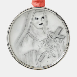 st therese metal ornament